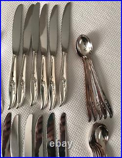 92 pc MAGIC ROSE 1847 Rogers IS Flatware Silverplate Set Service for 12