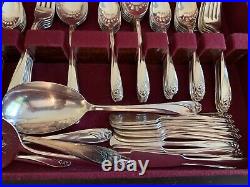 93 pc 1847 Rogers IS Daffodil Flatware Silverware Set Serving Extras Box Papers