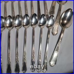 94 Pc 1847 Rogers Bros. Ancestral Silverplate Flatware Set Vintage