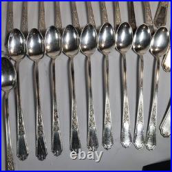 94 Pc 1847 Rogers Bros. Ancestral Silverplate Flatware Set Vintage
