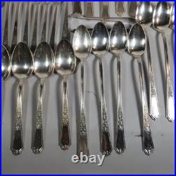 94 Pc 1847 Rogers Bros. Ancestral Silverplate Flatware Set Vintage