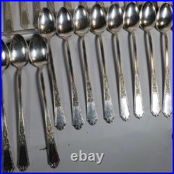 94 Pc 1847 Rogers Bros. Ancestral Silverplate Flatware Set Vintage