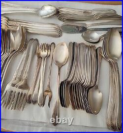 94 Pcs 1847 Rogers Bros Silverplate Flatware Lovelace 1936 Some Rare Pieces