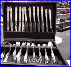 95 Pc Vtg 1847 Rogers Bros First Love Silver Plate International Flatware/Case