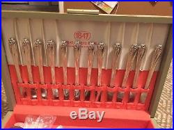 97 Piece Set Daffodil Silver Plated Flatware In Chest 1847 Roger Bros