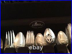 97 pc 1847 Rogers Bros Heritage Silverware Silver Plate Set Wood Box Service 12