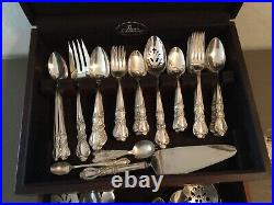97 pc 1847 Rogers Bros Heritage Silverware Silver Plate Set Wood Box Service 12