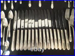 98pc 1847 Rogers Bros. Silver-plated Adoration Flatware Set for 15 #67