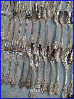 99 pieces FB Rogers Grand Antique Silverplate Flatware serving pieces