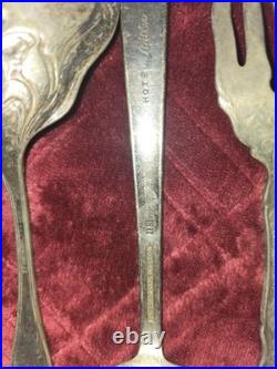 9 Pc Hostess Serving Peices Assorted Silver Plate Spoons Forks Etc polished