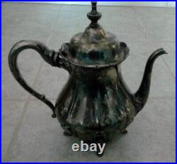 ANTIQUE 1881 Rogers Quadruple New York 5000 Silver Plate Tea Pot