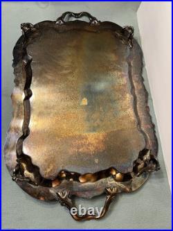 ANTIQUE F. B. ROGERS SILVER Co. TRADEMARK 1883 SILVER-PLATED LARGE TRAY Ex. Cond