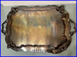 ANTIQUE F. B. ROGERS SILVER Co. TRADEMARK 1883 SILVER-PLATED LARGE TRAY Ex. Cond