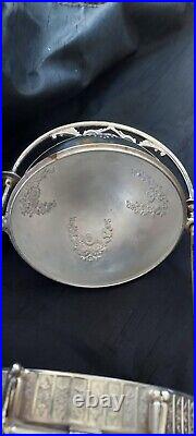 ANTIQUE Meriden Britannia SILVERPLATE FIGURAL ROLL TOP BUTTER DISH