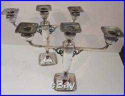 ANTIQUE WENDELL HOTEL Pittsfield MA 1847 ROGERS ANCESTRAL CANDLE HOLDERS PLATED