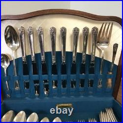 APRIL Rogers & Son International Silver 52Pcs Set for 8+ SILVERPLATE &freeCase