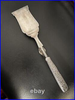 ASSYRIAN HEAD by 1847 Rogers Bros. Asparagus Serving Tongs RARE