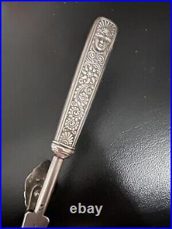 ASSYRIAN HEAD by 1847 Rogers Bros. Asparagus Serving Tongs RARE