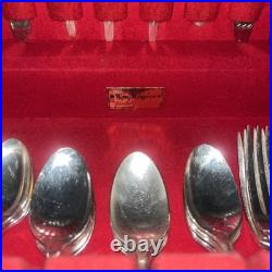 AUTHENTIC WM ROGERS SILVERPLATED 66 PIECE DINNER SET FLATWARE SILVERWARE with Case AUTHENTIC WM ROGERS SILVERPLATED 66 PIECE DINNER SET FLATWARE SILVERWARE with Case