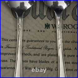 AUTHENTIC WM ROGERS SILVERPLATED 66 PIECE DINNER SET FLATWARE SILVERWARE with Case