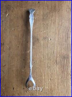 A Rare Pierced Bowl Long Handle Olive Spoon Vintage Grapes 1847 Rogers Bros