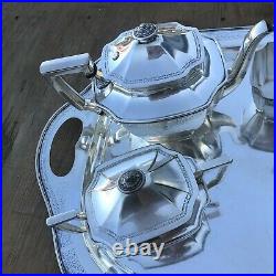 Ancestral Rogers Bros Silver Plated Serving Set Coffee Tea Teapot Dispenser 1847