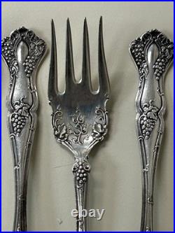 Ant. 1847 ROGERS BROS. 1904 Vintage Grape 10 ct. SALAD FORKS- XS Triple SP