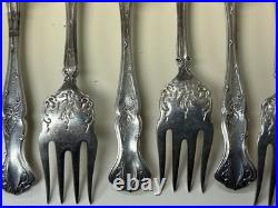 Ant. 1847 ROGERS BROS. 1904 Vintage Grape 10 ct. SALAD FORKS- XS Triple SP