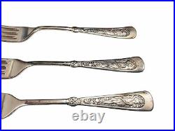 Antique 1847 ROGERS BROS Woman Arcadian Silver Plate Dinner Fork Lot of (3)