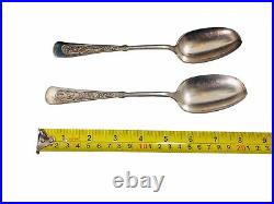 Antique 1847 ROGERS BROS Woman on Handle Pregnant Silver Plated SPOONS Lot of 2