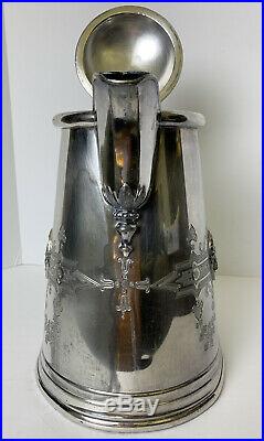 Antique 1858 Meriden Lyman's Rogers Smith silver plate Swan water pitcher Db. Wal