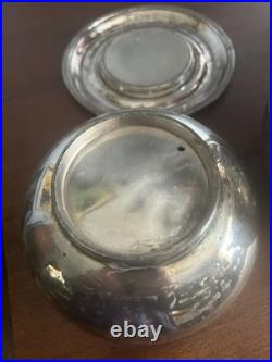Antique 1862 Meriden Etched Quadruple Silver plate Family Tea Set 7 Pieces
