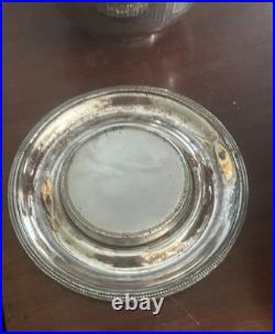 Antique 1862 Meriden Etched Quadruple Silver plate Family Tea Set 7 Pieces