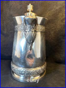Antique 1868 Rogers & Smith Co. Engraved Silver Plate Insulated Pitcher