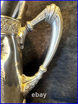 Antique 1868 Rogers & Smith Co. Engraved Silver Plate Insulated Pitcher