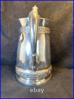 Antique 1868 Rogers & Smith Co. Engraved Silver Plate Insulated Pitcher