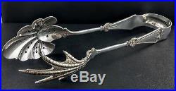 Antique 1871 Persian By Rogers Brothers Silver Plated Salad Serving Tongs 9 1/4