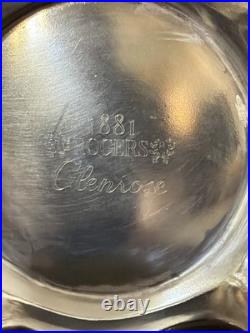 Antique 1881 Rogers Glenrose Silverplate Tea Pot, Creamer, Sugar Bowl Set 1920's