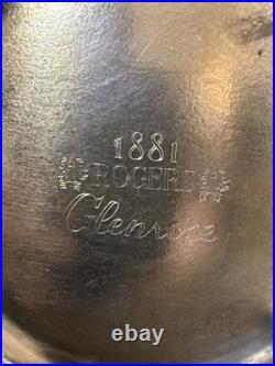 Antique 1881 Rogers Glenrose Silverplate Tea Pot, Creamer, Sugar Bowl Set 1920's