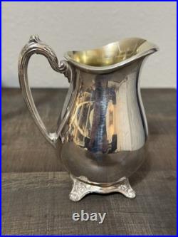 Antique 1881 Rogers Glenrose Silverplate Tea Pot, Creamer, Sugar Bowl Set 1920's