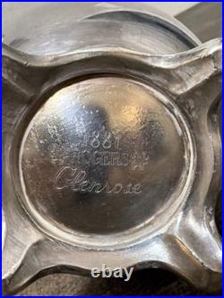 Antique 1881 Rogers Glenrose Silverplate Tea Pot, Creamer, Sugar Bowl Set 1920's