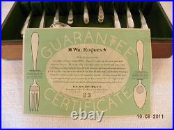 Antique 1938 Wm Rogers Silver Plate Flatware Set in Devonshire Pattern in Box