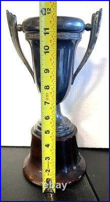 Antique 1941 BICYCLE Cycling 25 Mile Road Race Wm. Rogers TROPHY Silver Plate