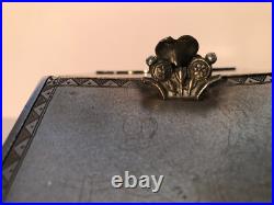 Antique 19th century very ornate silver plate jewelry trinket box Rogers Smith