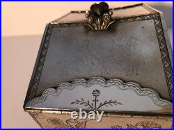 Antique 19th century very ornate silver plate jewelry trinket box Rogers Smith