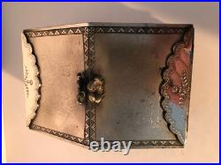 Antique 19th century very ornate silver plate jewelry trinket box Rogers Smith