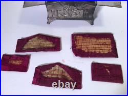 Antique 19th century very ornate silver plate jewelry trinket box Rogers Smith