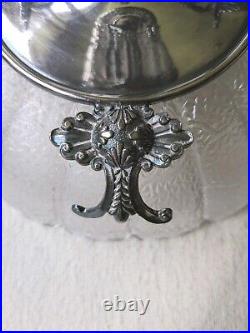 Antique Aesthetic Movement Rogers Smith & Co Silver plate & Glass Bowl Compote
