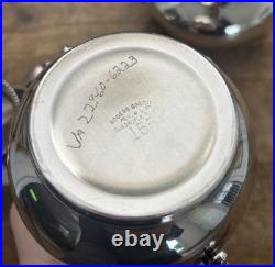 Antique American Roger's Special Quadruple Plate Silver-plate Repousse Tea Set