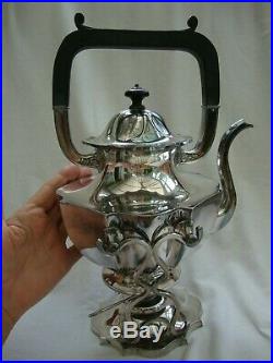 Antique American Silver Plate Large Spirit Kettle Tea Pot Rogers Smith Meriden
